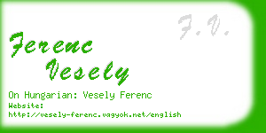 ferenc vesely business card